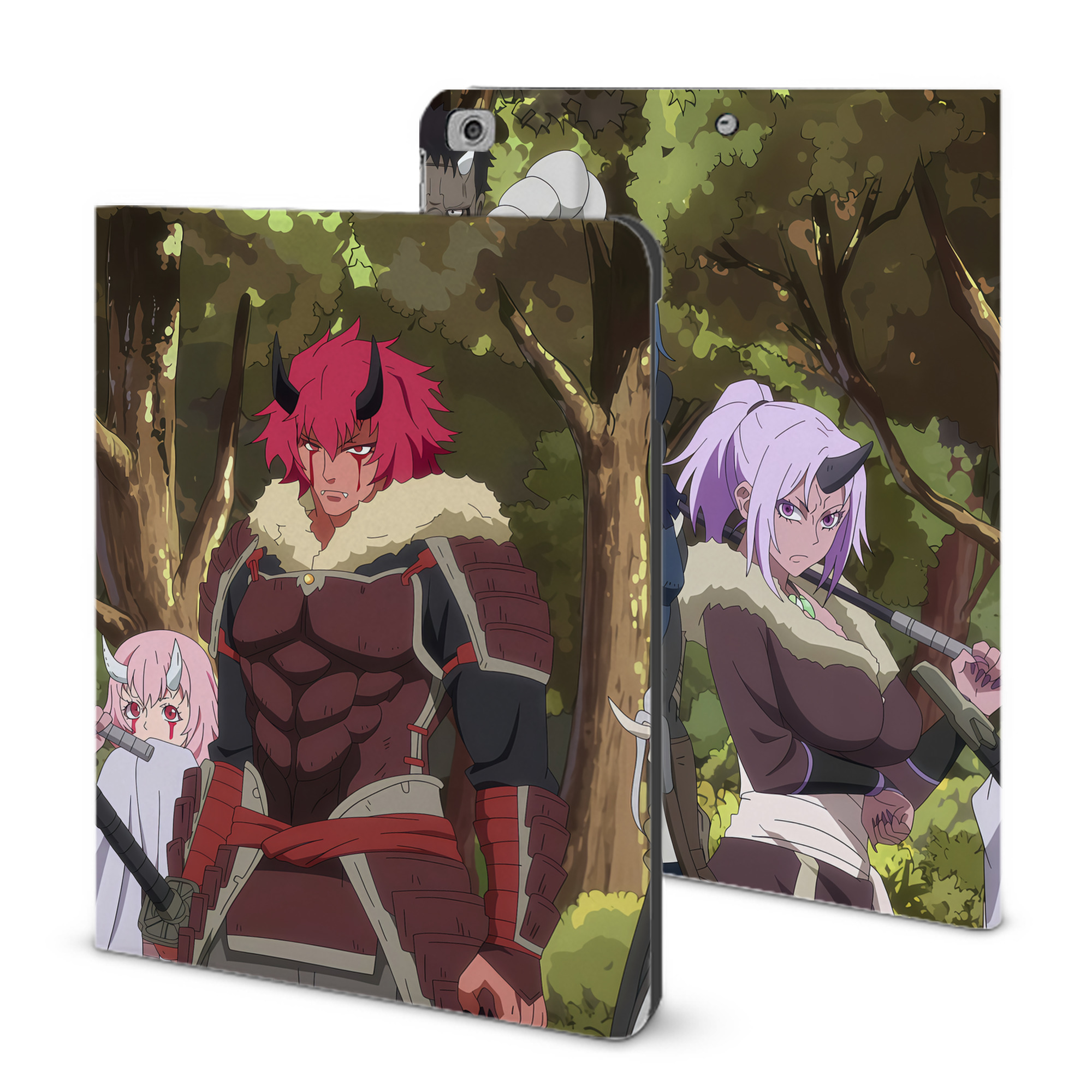 （画像用） 転スラ Regarding Reincarnated to Slime IPad ケース ブック型 PUレザー TPU 耐衝撃 軽量 薄型 ペン収納なし 全面保護 IPad 各モデル対応